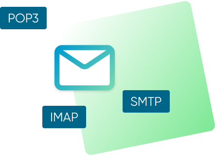 Diagram showing mail services such as POP3, IMAP, and SMTP being monitored in the system