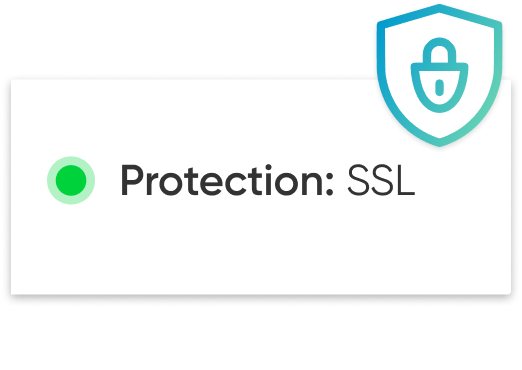 SSL protection status icon highlighting secure connection with a shield symbol